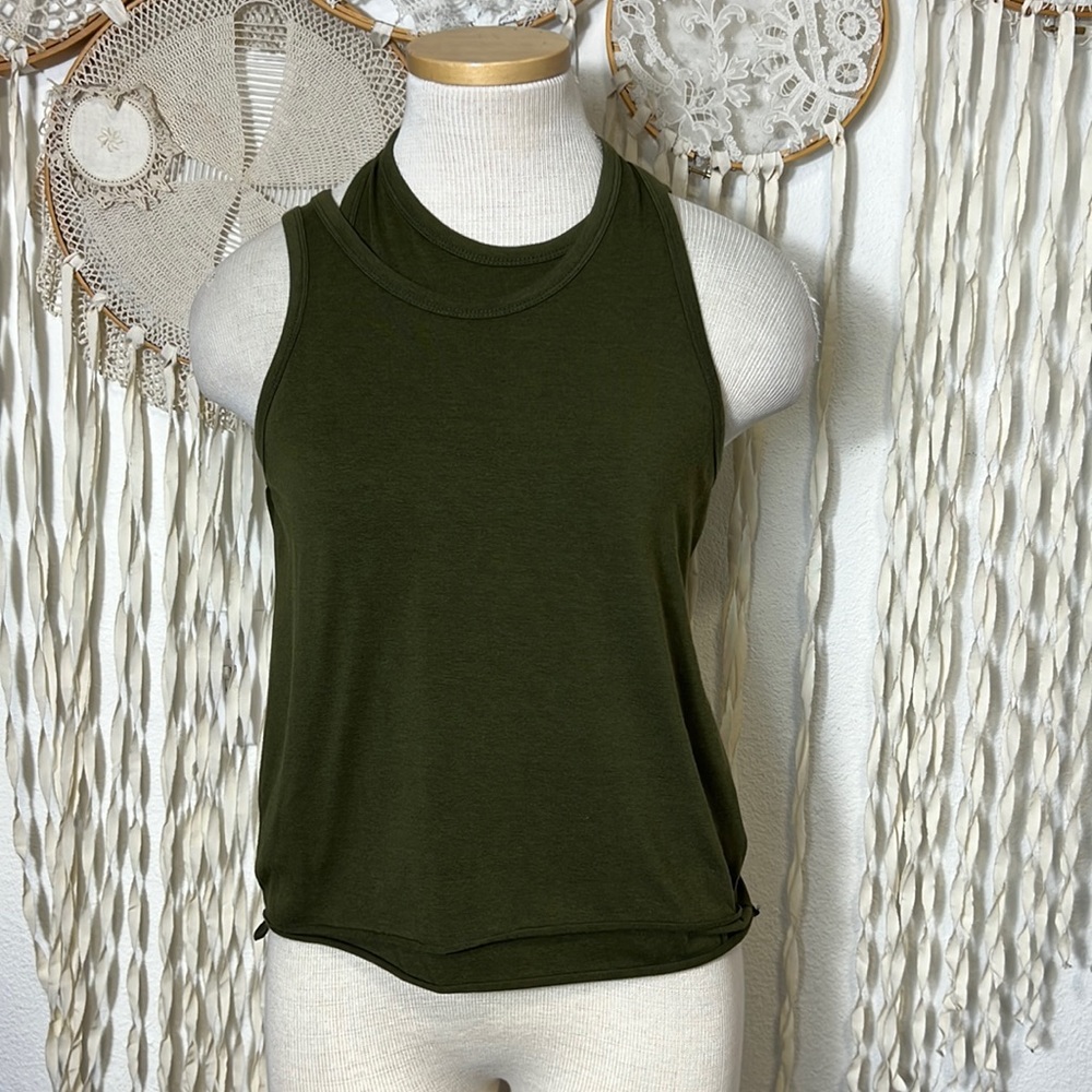 Frankie Shop NWT Green Double Asymmetric Layered Tank Size Small